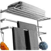 HANDTUCHHALTER ausziehbar 43-78 cm Edelstahl ohne Bohren - Silberfarben, Metall (14/8/43cm)