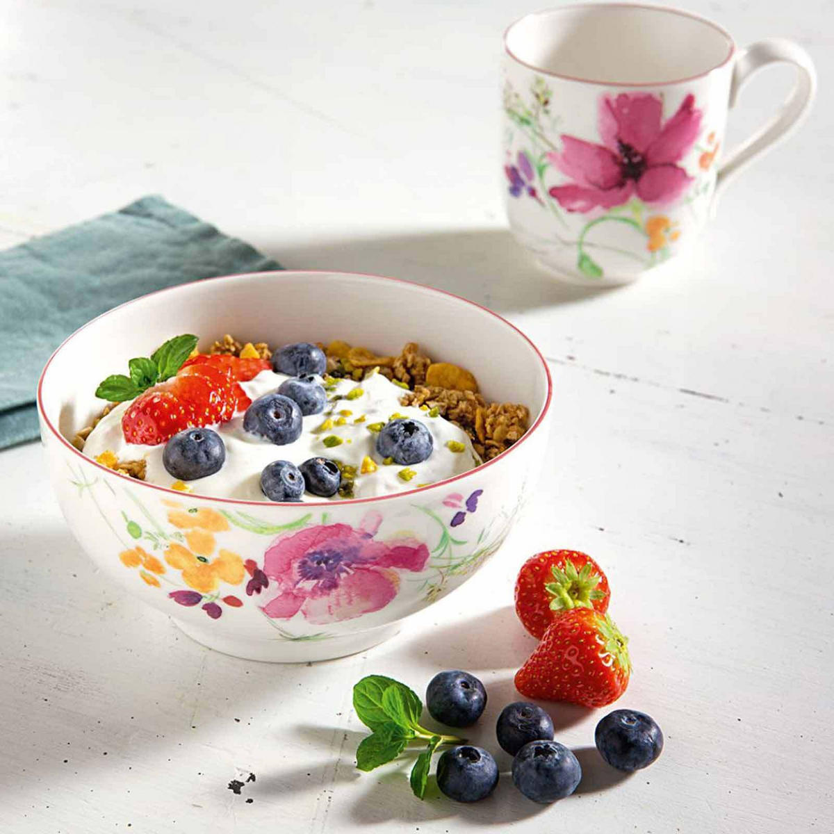 FRÜHSTÜCKS-SET Mariefleur Basic bunt - Multicolor, Keramik (1/1/1cm) - Villeroy & Boch