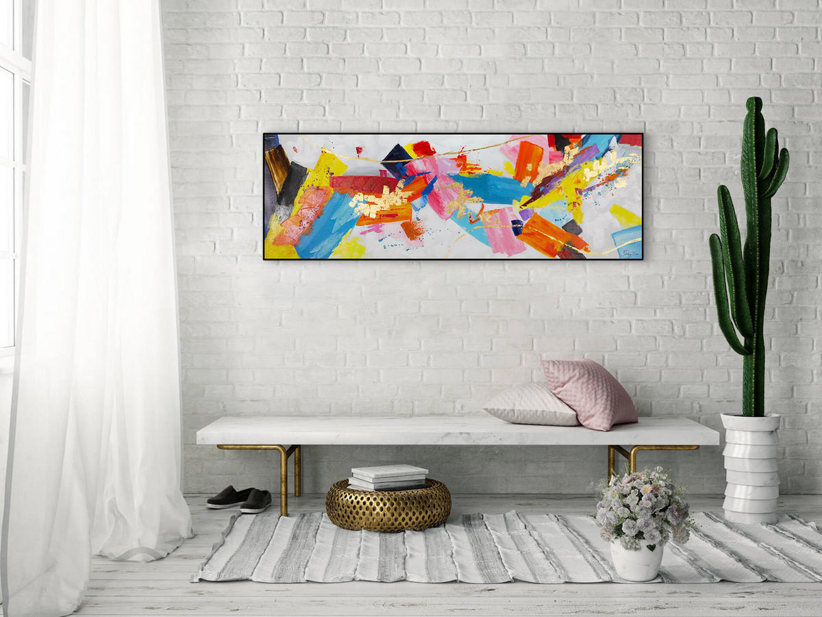 ÖLGEMÄLDE 150/50 cm - Multicolor, Holz/Textil (150/50cm) - KUNSTLOFT