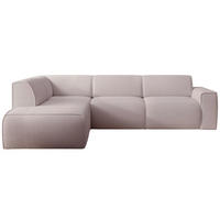 ECKSOFA Bouvi Beige links - Beige/Schwarz, Kunststoff/Textil (292/220cm) - Selsey