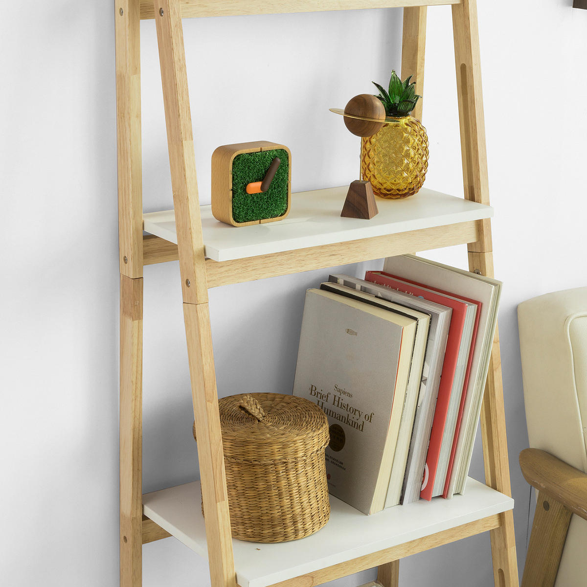 LEITERREGAL Natur - Naturfarben, Holz/Holzwerkstoff (42/140/34cm) - SoBuy