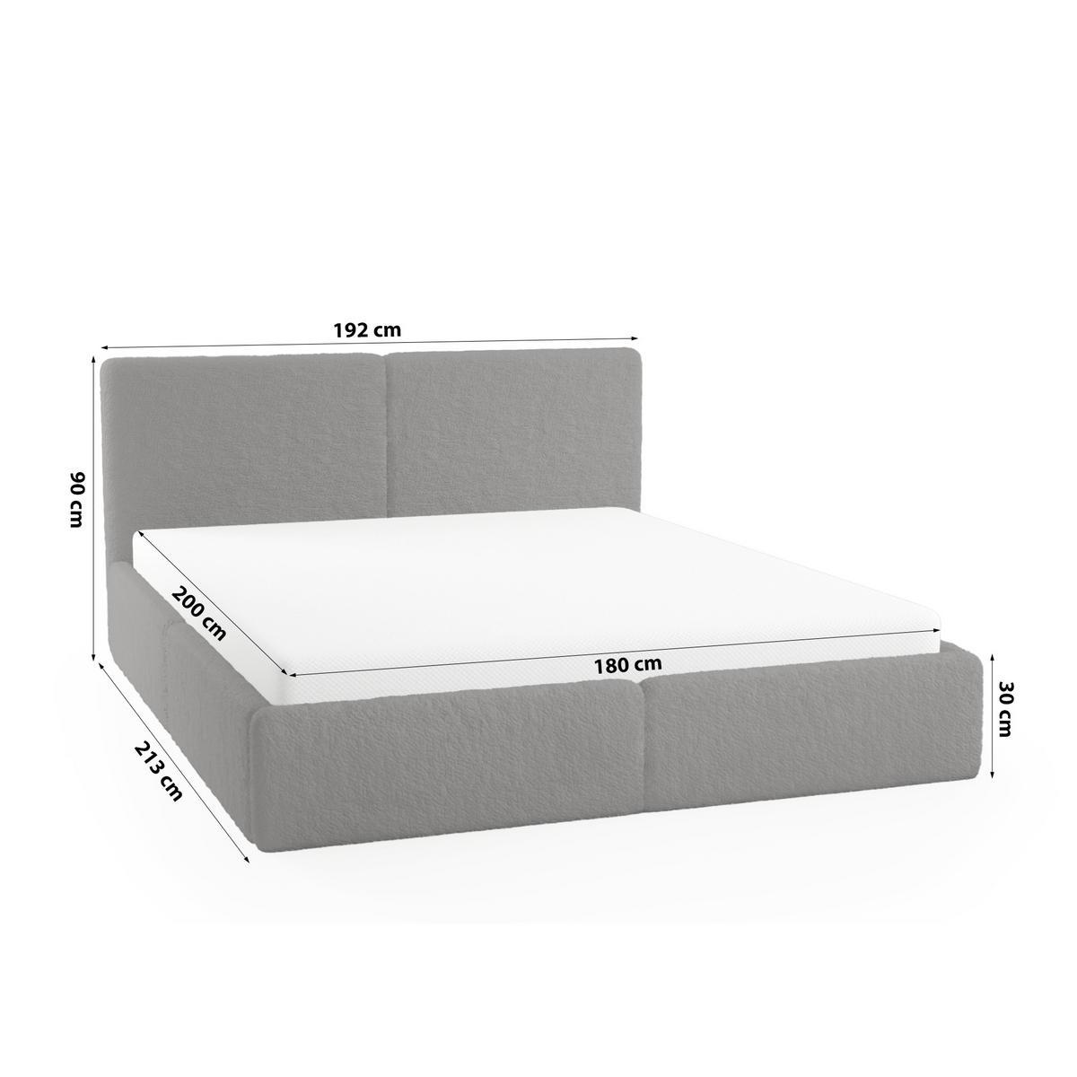 POLSTERBETT Doppelbett Sarria Slim Grau (Anthology 18) 180x200 cm - Grau, Textil (180/200cm) - Meblito