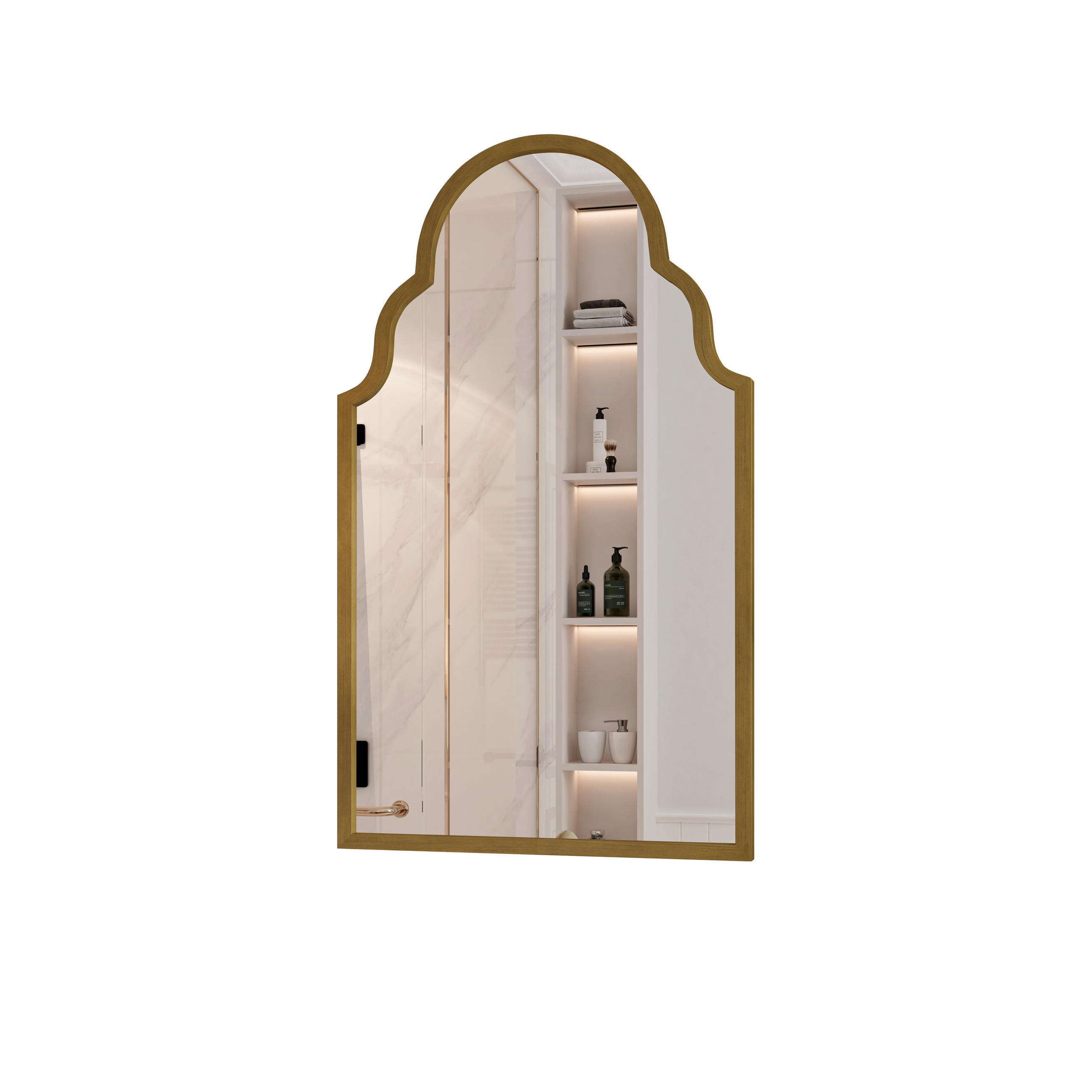 RECHTECKIGER Wandspiegel 61cmx3cmx101cm Bronze Metallrahmen Für Badezimmer, Wohnzimmer, Schlafzimmer - Bronzefarben, Glas (3/101/61cm) - Modfu