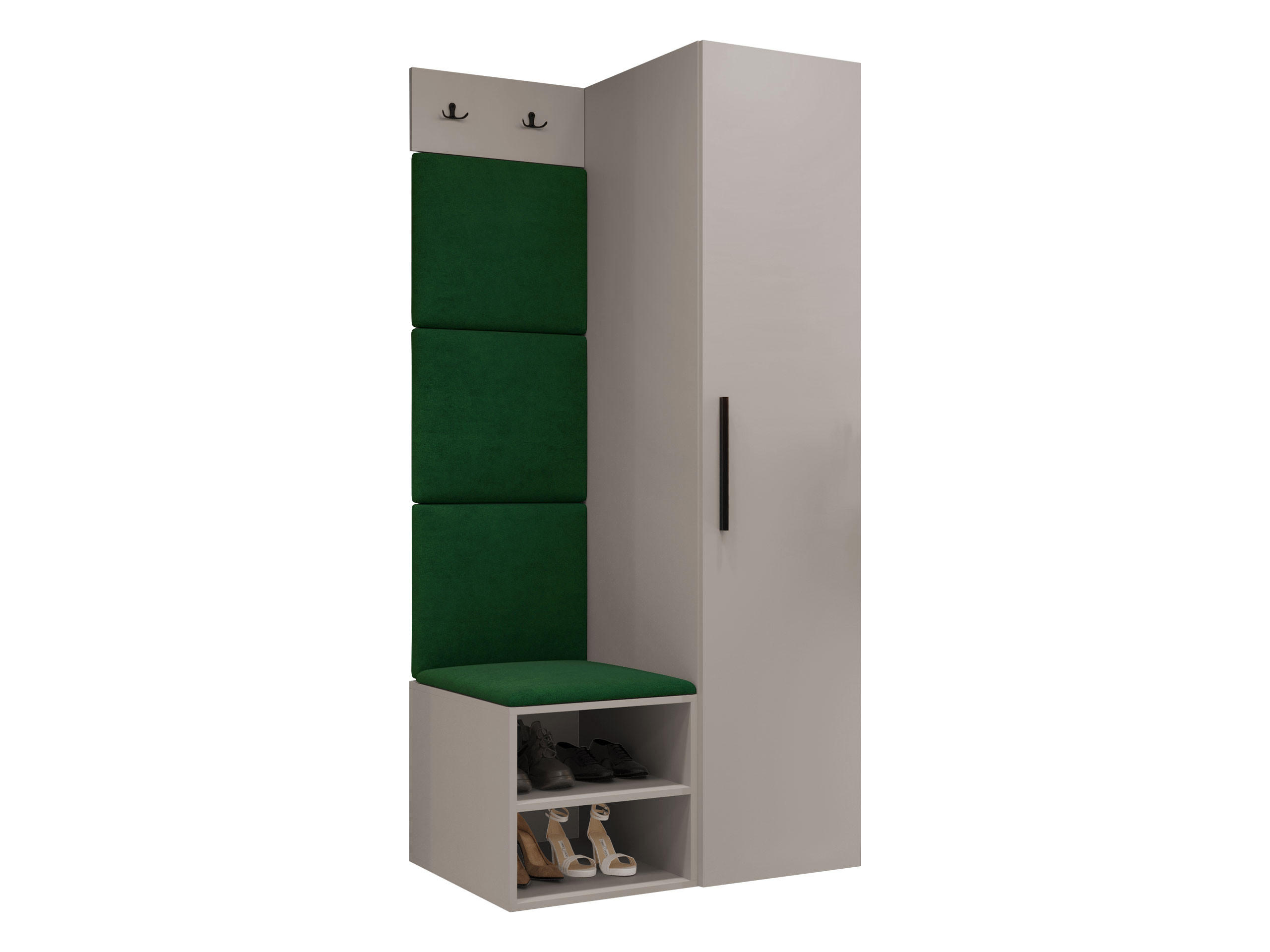 GARDEROBEN-SET Medi III - Kaschmir/Schwarz, Holzwerkstoff/Kunststoff (40/191/50cm) - MIRJAN24