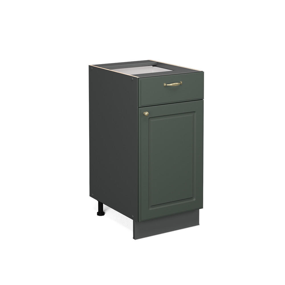 KÜCHENUNTERSCHRANK Fame-Line Grün-Gold Landhaus 40 cm ohne AP - Anthrazit/Grün, Holzwerkstoff (40/82/51.6cm) - Vicco