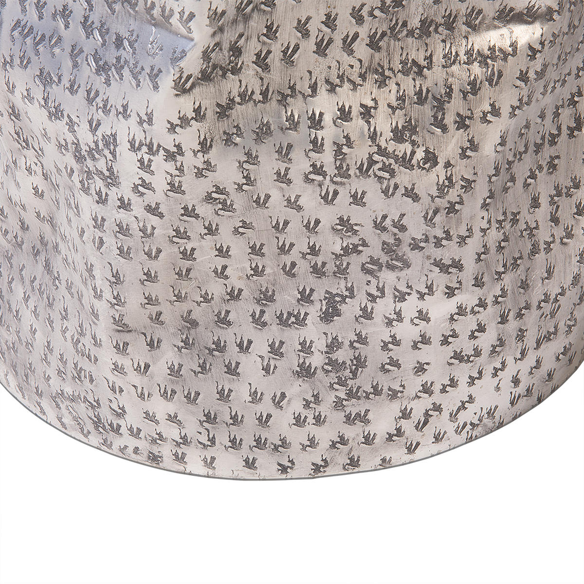 COUCHTISCH Teakholz braun/silber zylindrisch Gordon - Hellbraun/Silberfarben, Holz (37/39/46cm) - Beliani