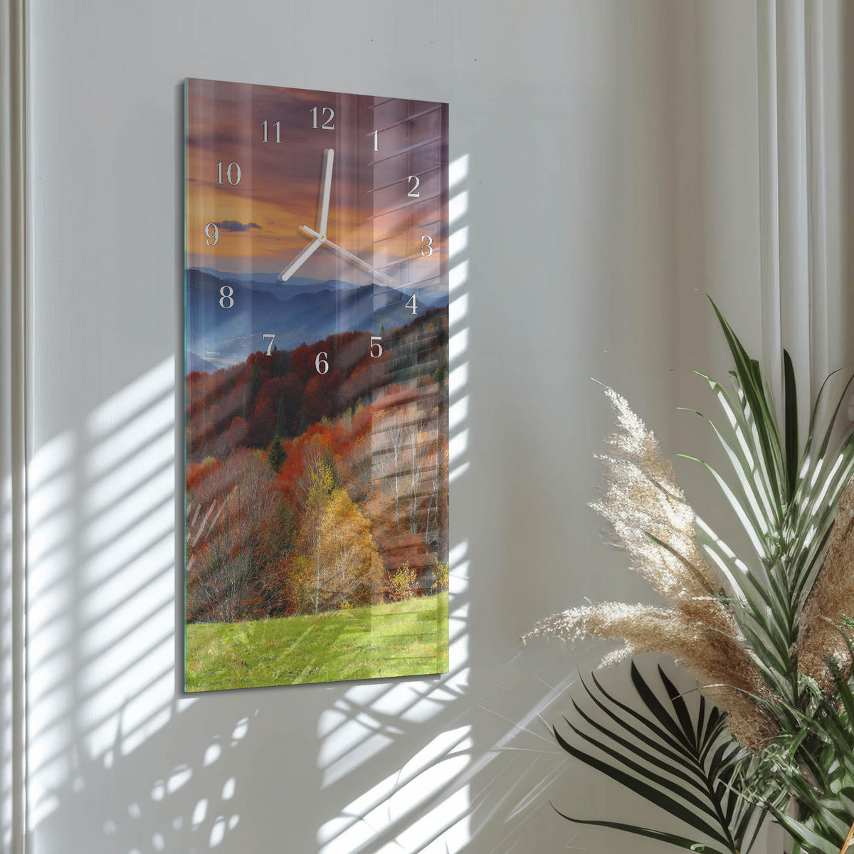 WANDUHR 30x60 cm - Wasser Sonne - Multicolor, Glas (30/60/0.4cm) - TULUP