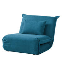 SCHLAFSESSEL - Blau/Schwarz, Textil/Metall (100/64/73cm) - home24