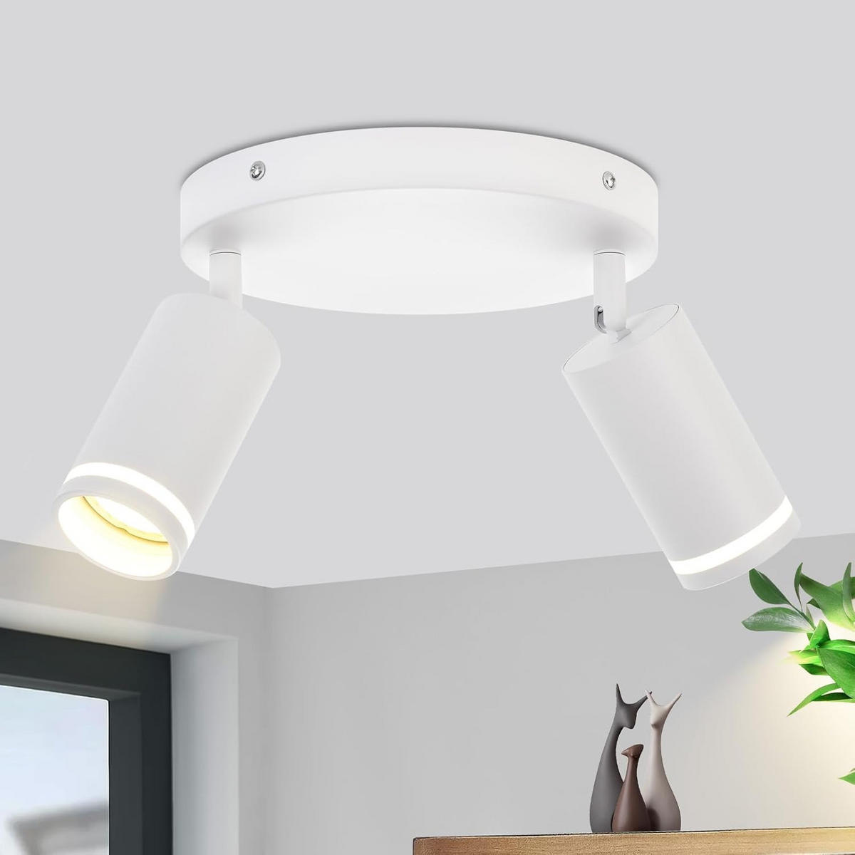 STRAHLER Geduld 2-flammig 20/20/17 cm - Weiß, Metall (20/20/17cm) - ZMH