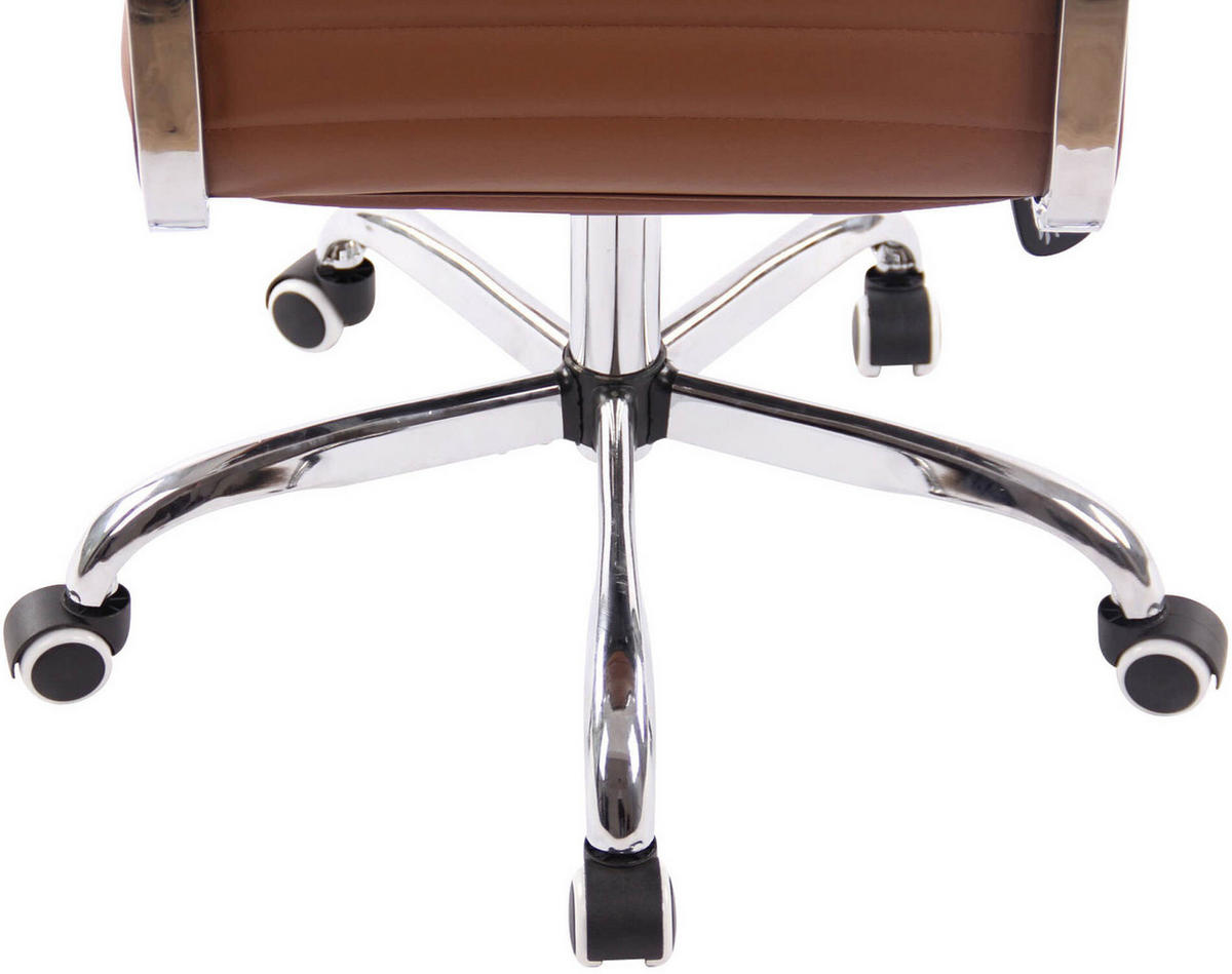 BÜROSTUHL Amadeus, Kunstleder Hellbraun - Hellbraun, Textil/Metall (51/106/63cm) - TPFLiving