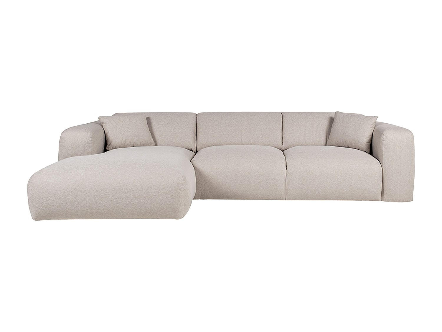 SCHLAFSOFA - 5 Personen - stoff - beige Pogni - Beige, Kunststoff/Textil (299/73/165cm) - Vente-Unique