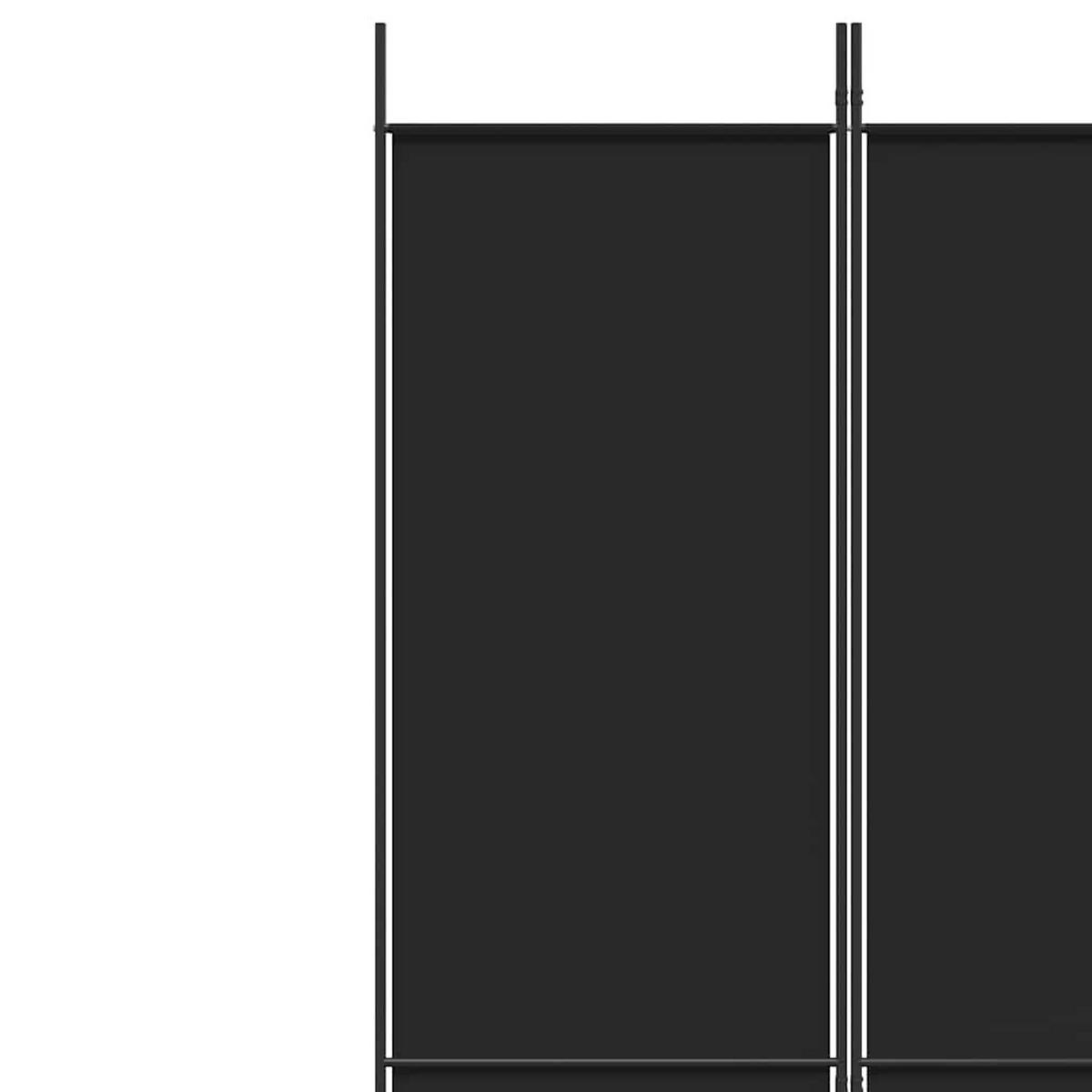 PARAVENT 4-teilig Schwarz 200/220 Cm Stoff - Schwarz, Textil (200/220/0.1cm) - vidaXL