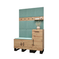 GARDEROBEN-SET 196/126/45,6 - Schwarz/Eiche Artisan, Holz/Kunststoff (126/196/45.6cm) - Abiks Möbel