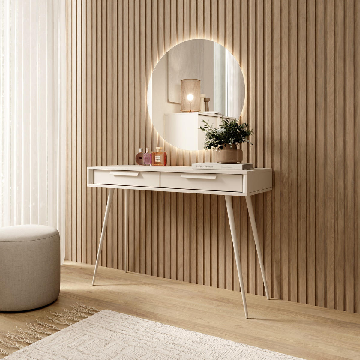 KONSOLENTISCH 110 cm Kaschmir Fabora, 2 Schubladen - Kaschmir, Holz/Metall (110/78/40cm) - Emporius