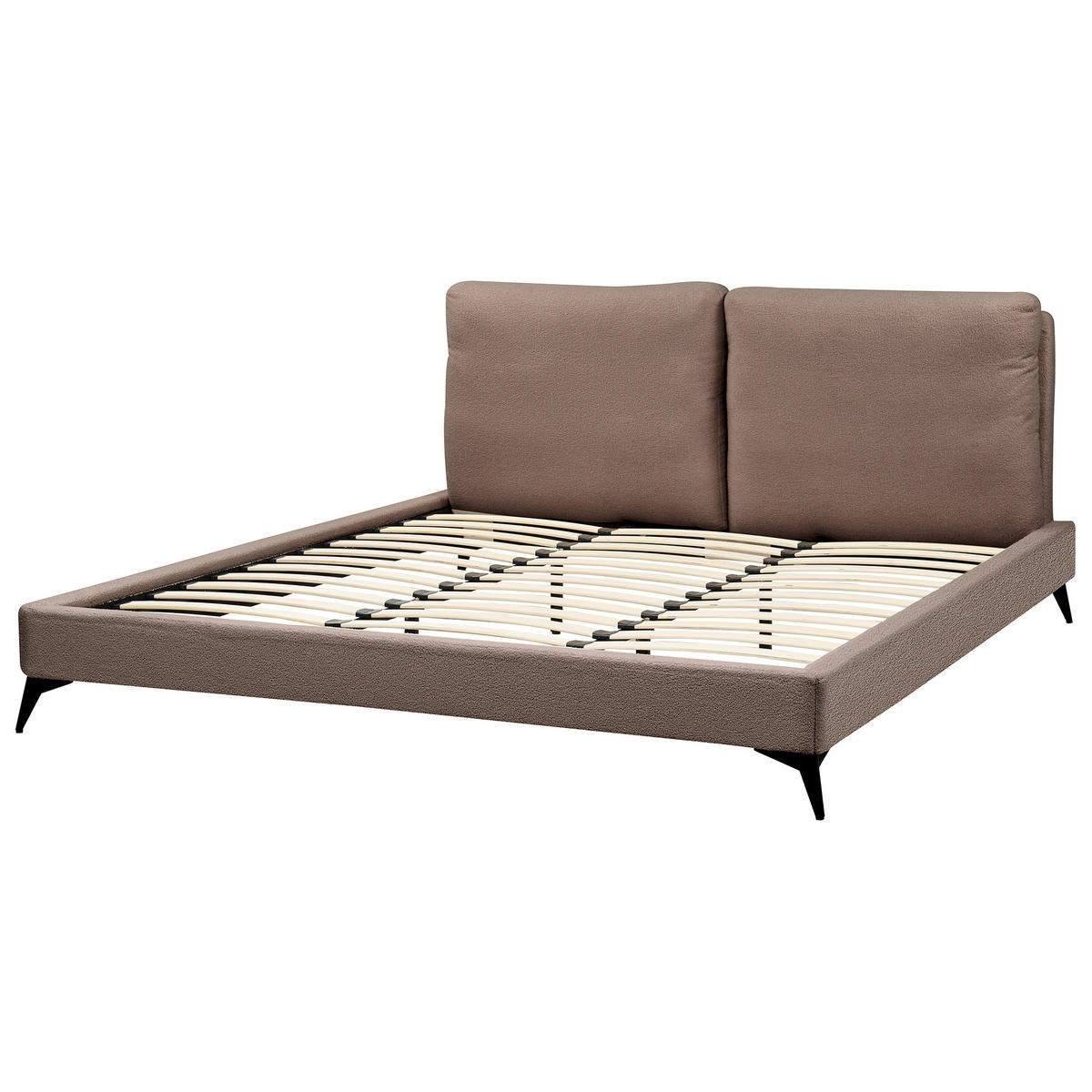 POLSTERBETT mit Lattenrost 180x200 cm Braun Melle - Braun, Textil (180/200cm) - Beliani