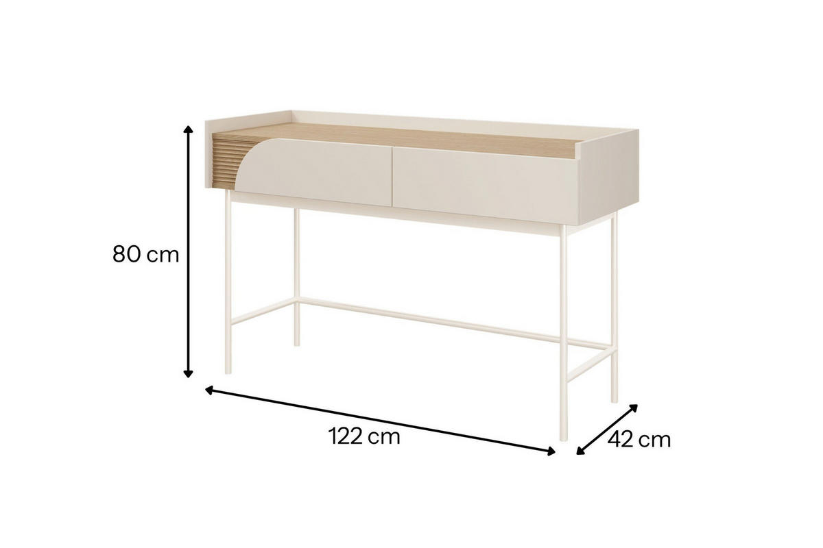 KINDERSCHREIBTISCH CARLO 11 122/80/42 cm in Macadamia / Frühlingseiche - Kaschmir, Holzwerkstoff (122/80/42cm) - Deine Möbel 24