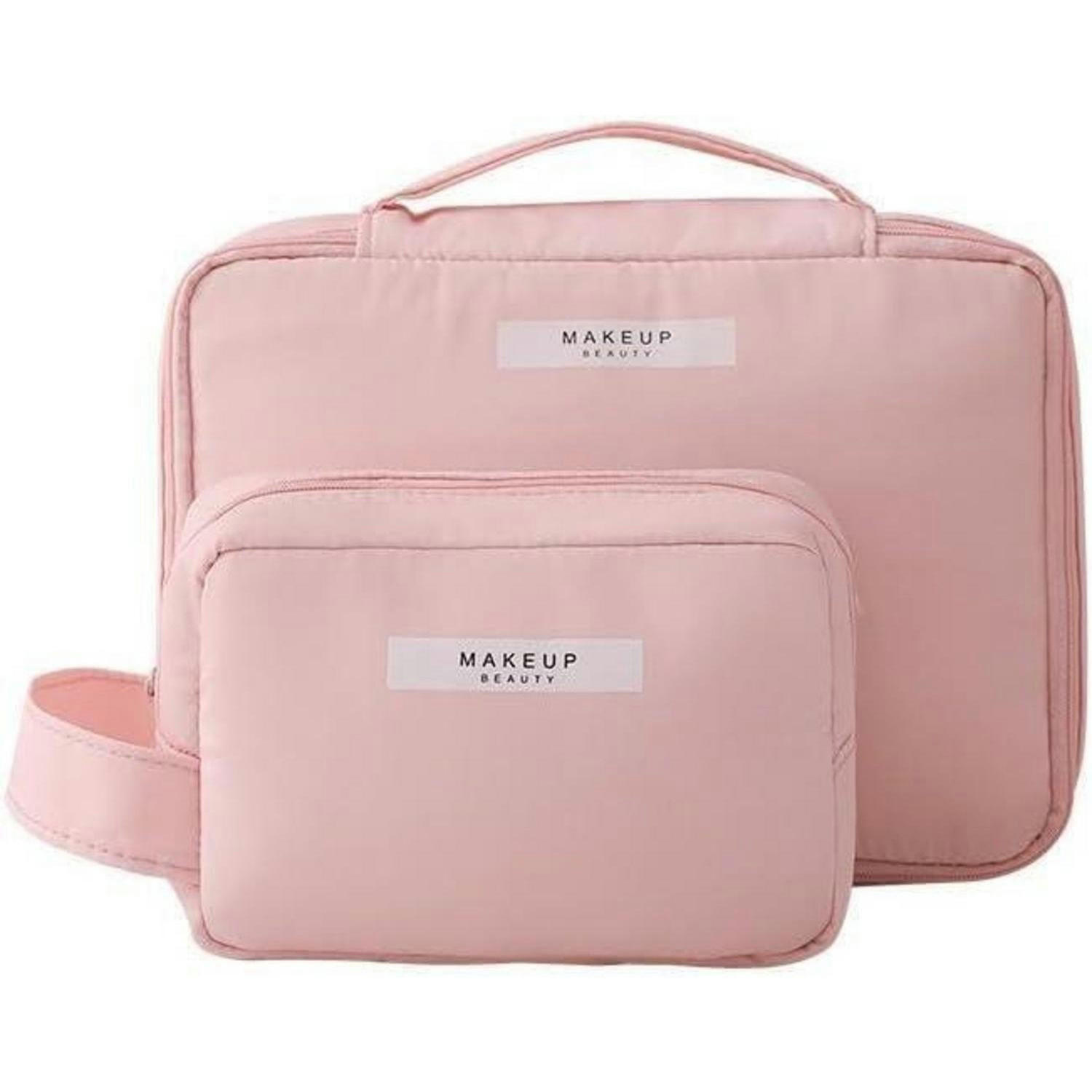 KOSMETIKTASCHE 2-teiliges Set Rosa - Rosa, Textil (21/2.3/30cm)