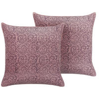 DEKOKISSEN 2er-Set Rosa 45/45 cm Romneya - Pink, Textil (45/45cm) - Beliani