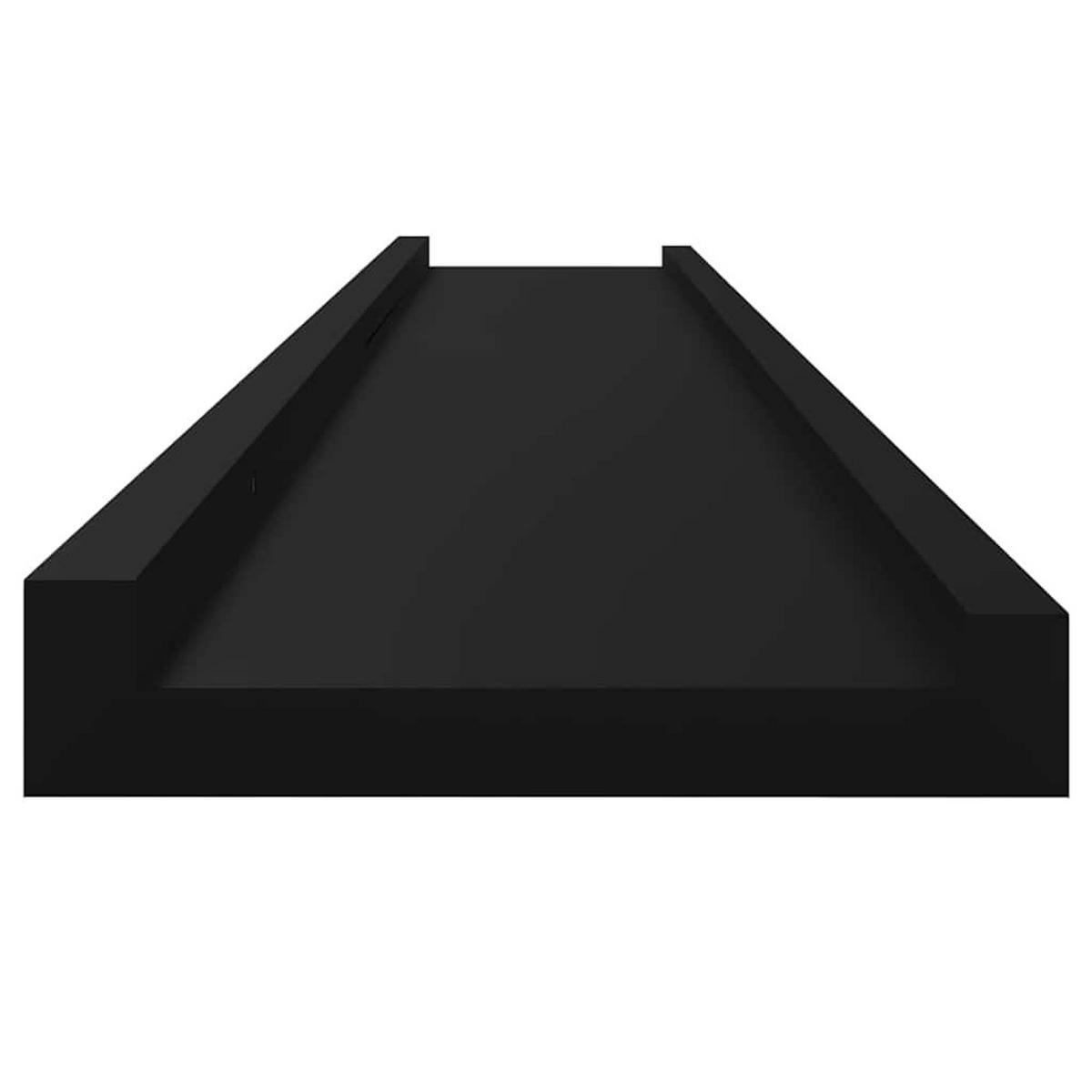 WANDREGALSET 4-teilig 115/9/3 cm aus MDF Schwarz Max. Belastbarkeit 5 KG - Schwarz, Holzwerkstoff (115/3/9cm) - vidaXL