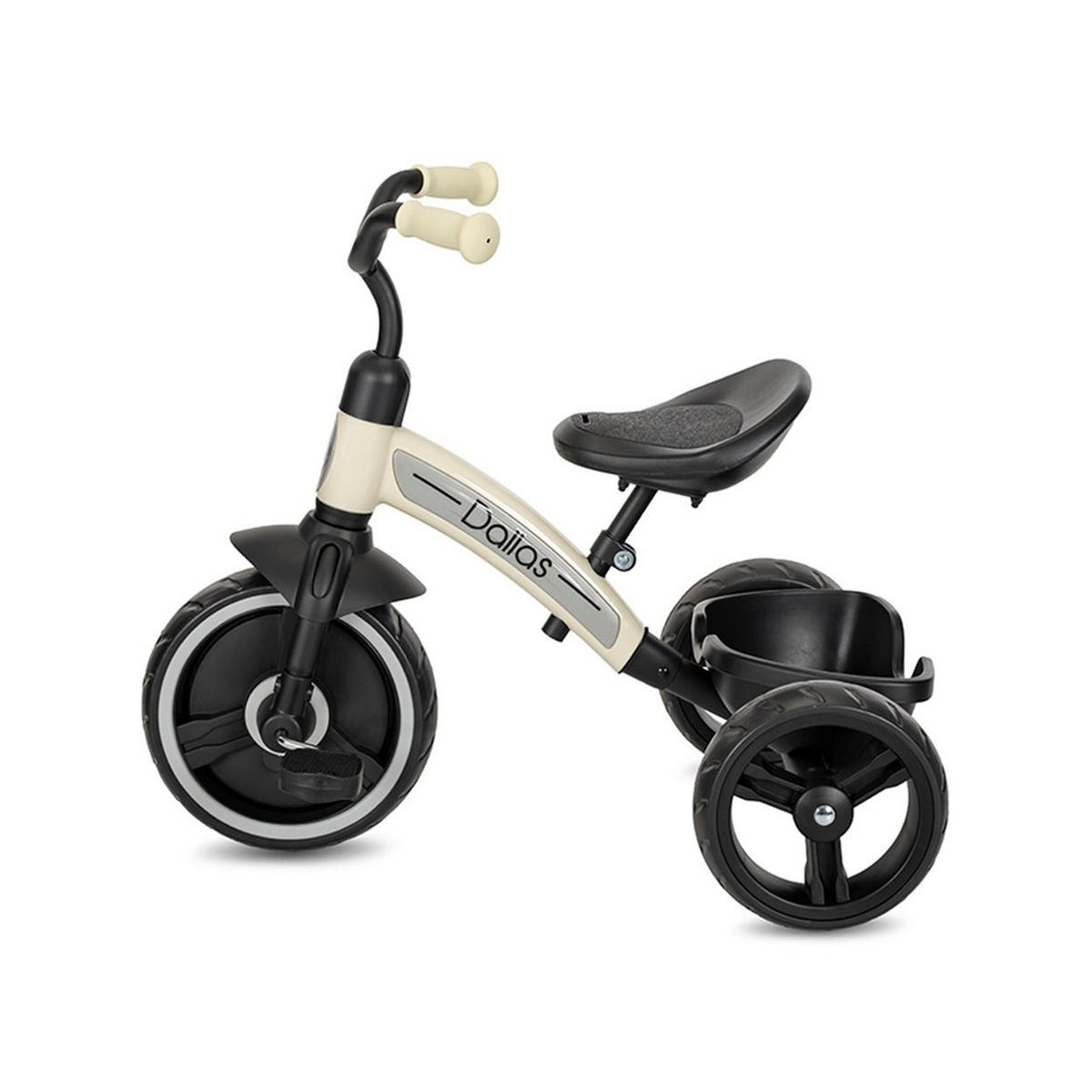 DREIRAD Dallas beige ergonomischer Sitz, höhenverstellbar, EVA-Räder, Korb - Beige, Metall (68/48/58cm) - Lorelli