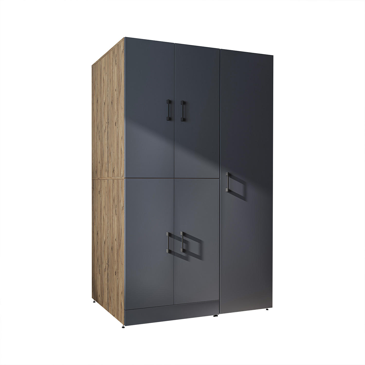 WASCHMASCHINENSCHRANK DORA-II 115cm Breit, 186cm Hoch - Anthrazit, Holzwerkstoff (115/186/73.8cm)