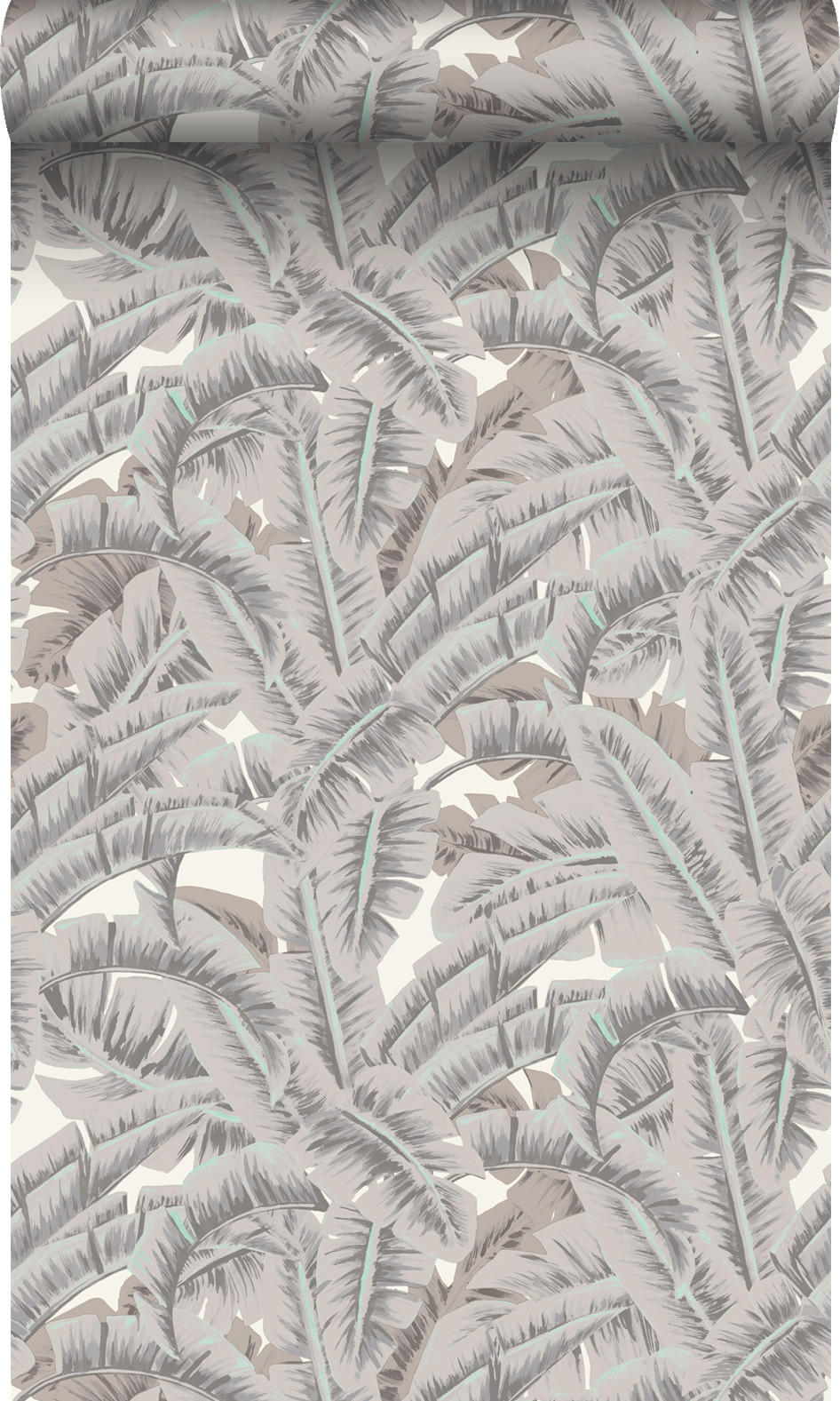 TAPETE Palmblätter 53 cm x 10.05 m - Grau, Papier (53/1000cm) - Origin Wallcoverings