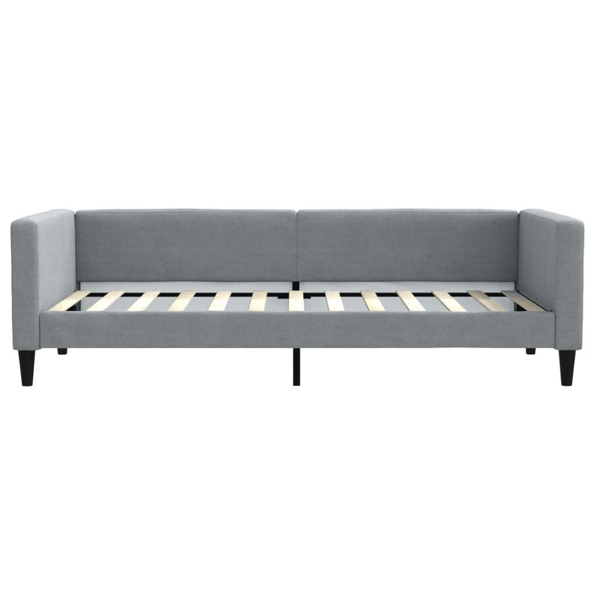 TAGESBETT Ausziehbar Mit Schubladen Hellgrau 100/200 Cm Stoff - Grau, Textil (100/200cm) - vidaXL