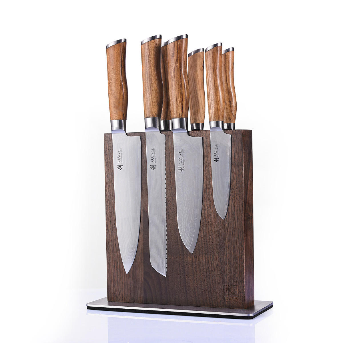 MAGNET-MESSERBLOCK - Nussbaumfarben, Holz (25/9.9/24.5cm) - Zayiko