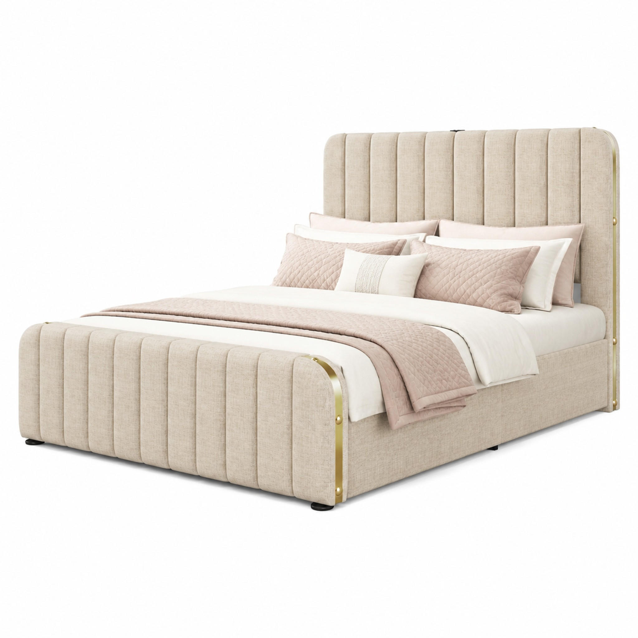 Beauniv Bett Beige 140x200 cm