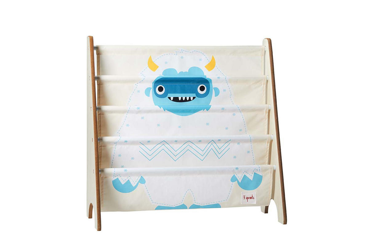 BÜCHERREGAL Motiv: Yeti - Blau, Textil (63/60/26cm) - 3Sprouts