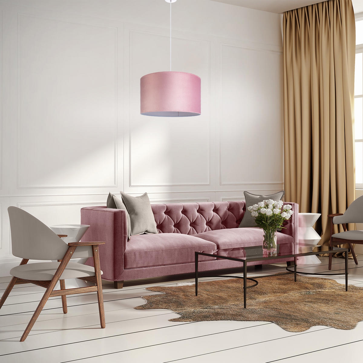 PENDELLEUCHTE Hugo Pd1 - Weiß, Metall (45.5/45.5/28cm) - Paco Home