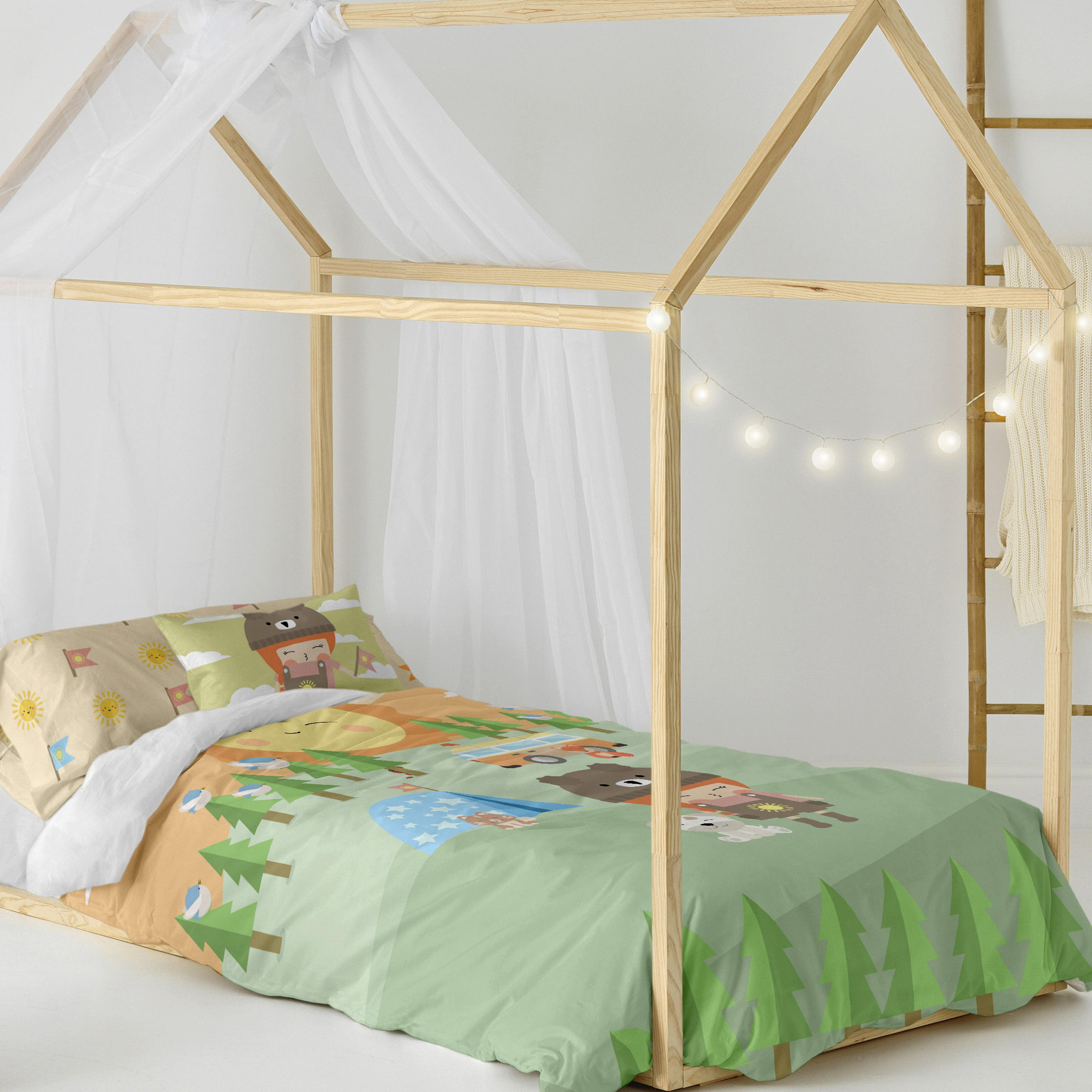 BETTBEZUG 2er-Set teiliges camping 180x220 cm (komfortgrösse) mehrfarbig - Multicolor, Textil (180/220cm) - Happy Friday
