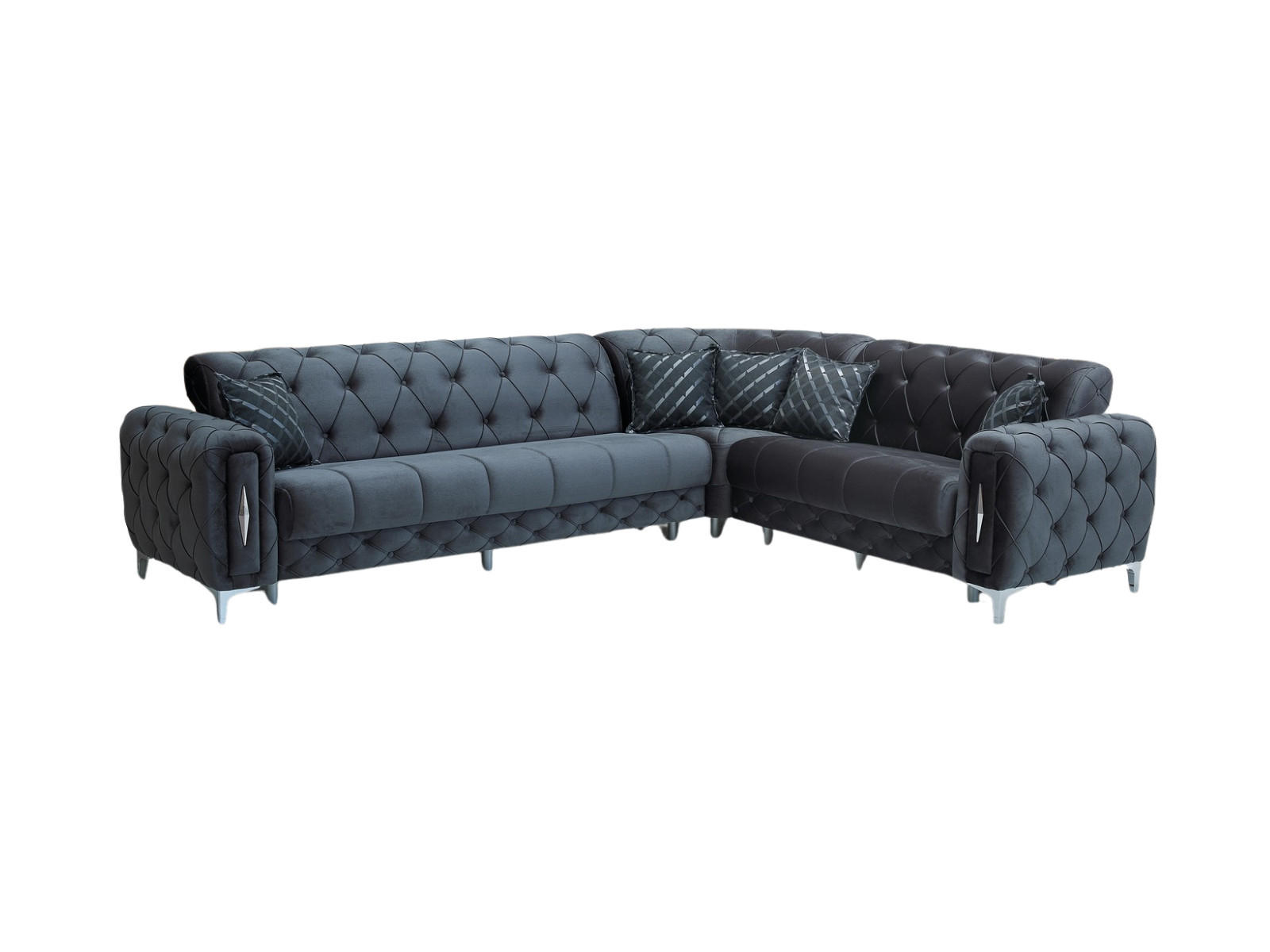 ECKSCHLAFSOFA Patna Antrazhit - Langer Schenkel Links - Anthrazit, Holzwerkstoff/Kunststoff (315/245cm)