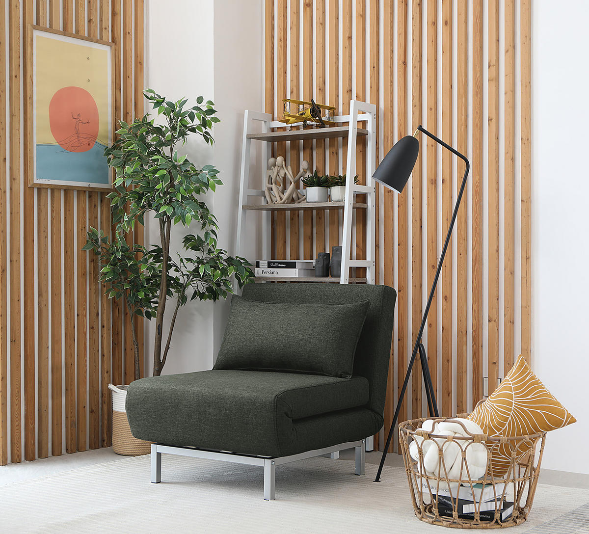SCHLAFSESSEL - Dunkelgrau/Silberfarben, Textil/Metall (77/78/85cm) - home24