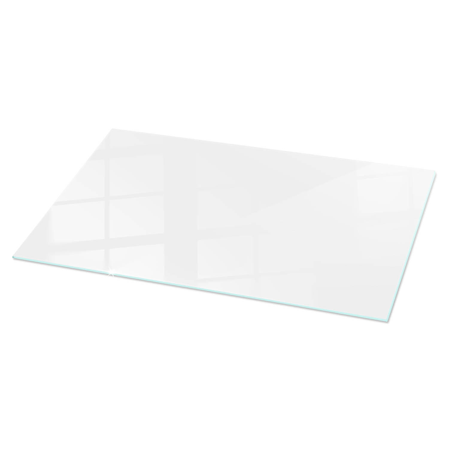TISCHPLATTE 100x50 cm Glatte Weiße Oberfläche - Schwarz Hochglanz/Weiß, Glas (100/50/0.4cm) - TULUP