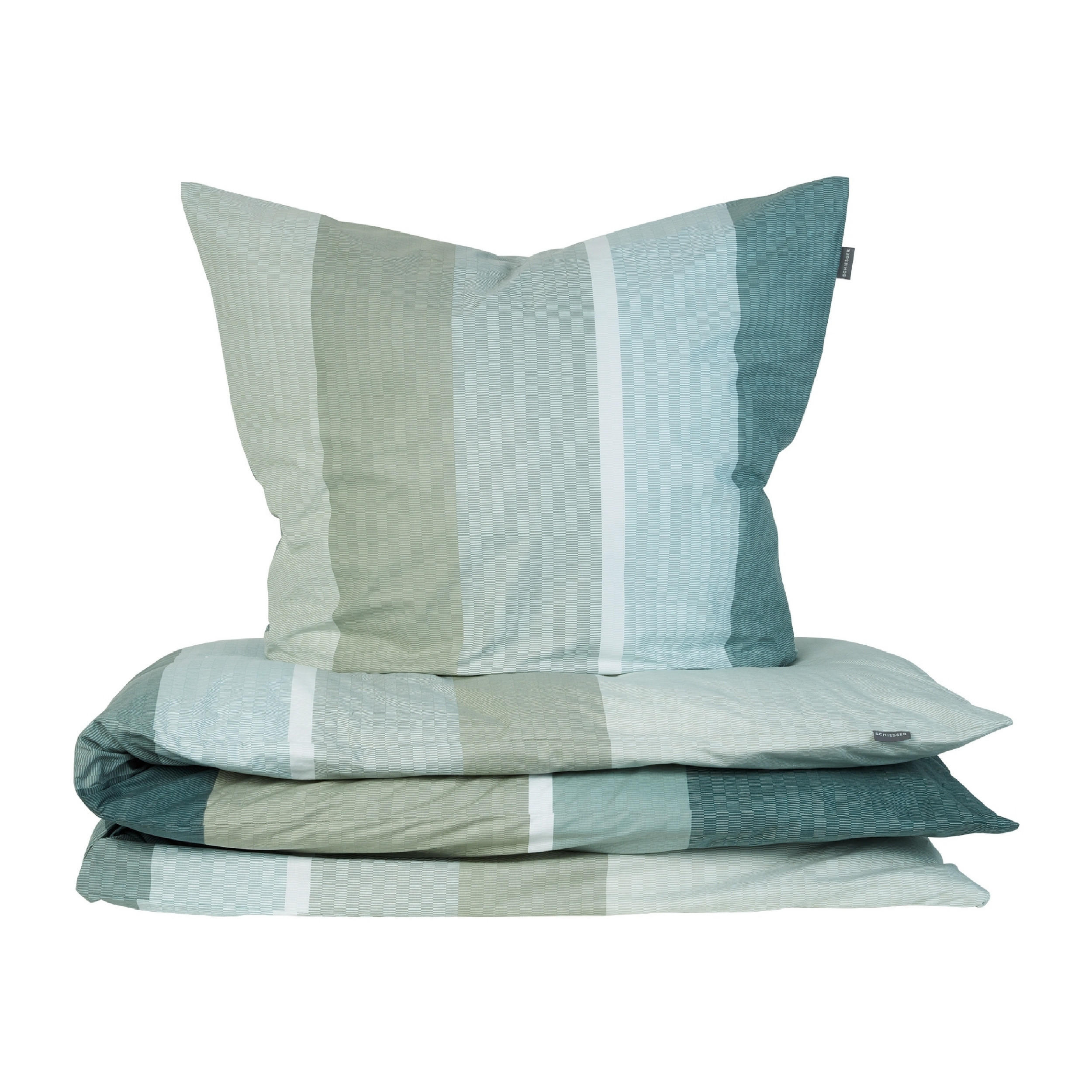 BETTWÄSCHESET Endy Stripes - Renforcé - 2-teilig - 155 x 220 cm - Grün - Grün, Textil (155/220cm) - SCHIESSER