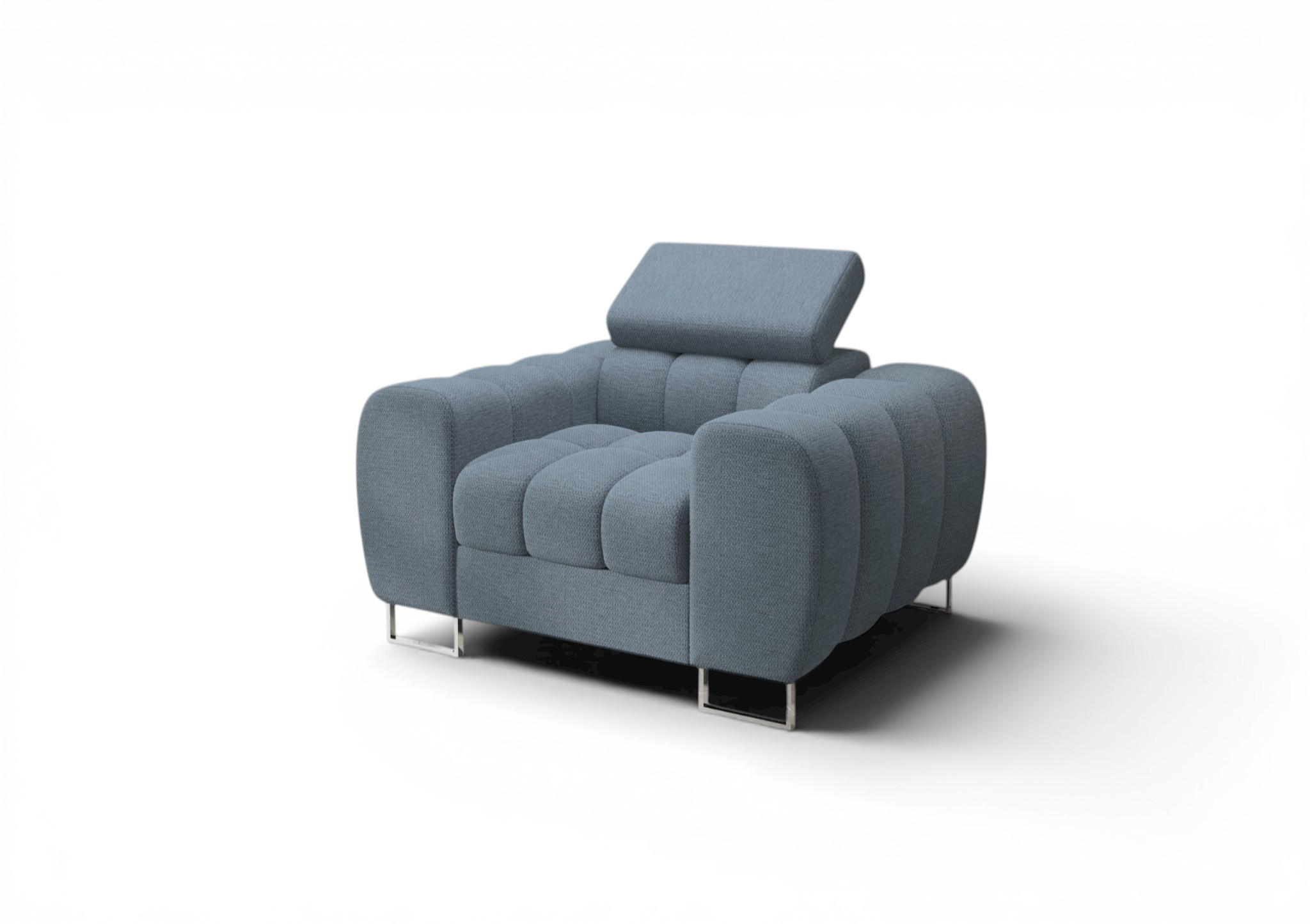 SESSEL Bastien In Stoff Aragon - Blau, Holzwerkstoff/Textil (115/95/97cm) - Fun Möbel
