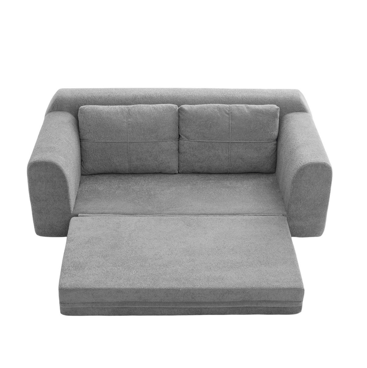 SCHLAFSOFA 179/95/79 cm klappbar als Bodensofa und Doppel-Bodenbett, samtweicher Bezug, Dunkelgrau - Dunkelgrau, Textil (178/61.5/96cm) - Redom