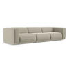 4-SITZER-SOFA Samt Stoff Creme - Perlmutt/Creme, Kunststoff/Textil (319/70/89cm) - LaMiaSofa
