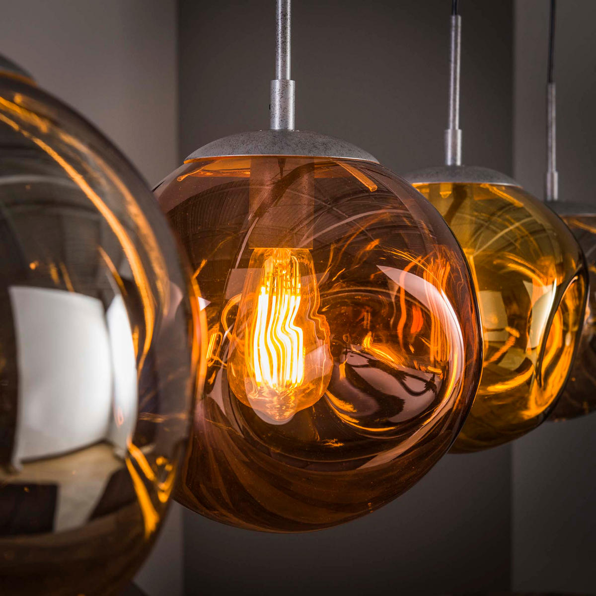 HÄNGELEUCHTE Stellar Gold 25/130/ 150 cm - Goldfarben, Glas (25/130/150cm) - Hoyz Collection