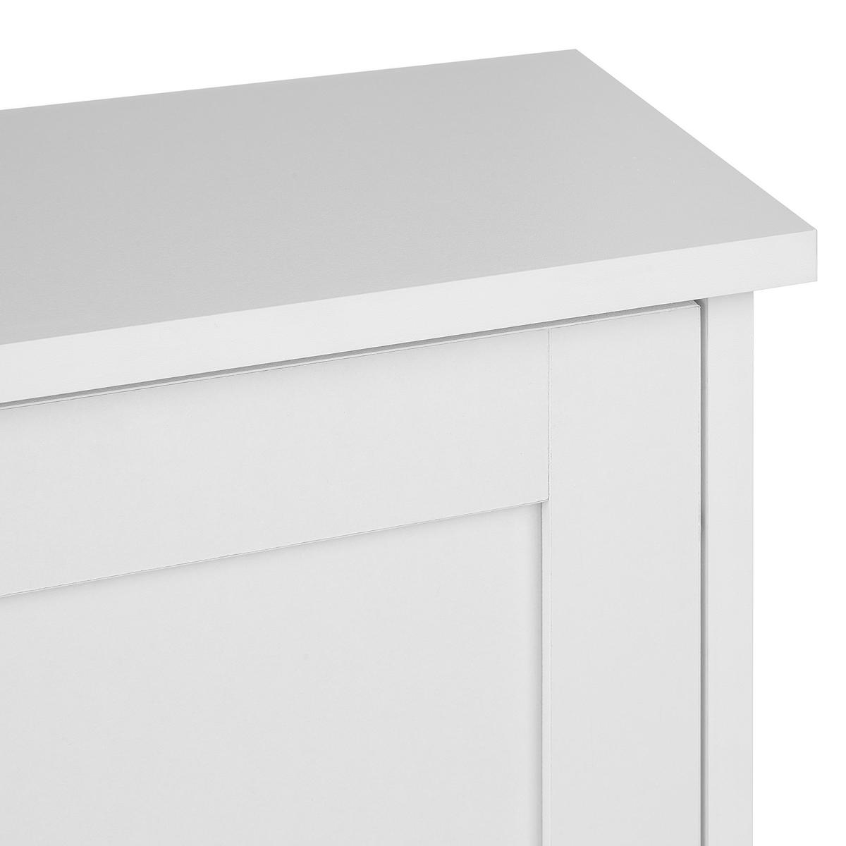 SCHUHSCHRANK Weiß Chelan - Silberfarben/Weiß, Holzwerkstoff (76/80/19cm) - Beliani
