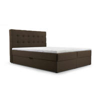 BETT - Boxspringbett 140x200 - 05 Hugo 24 - Braun - Braun, Holz (140/200cm) - Möblo