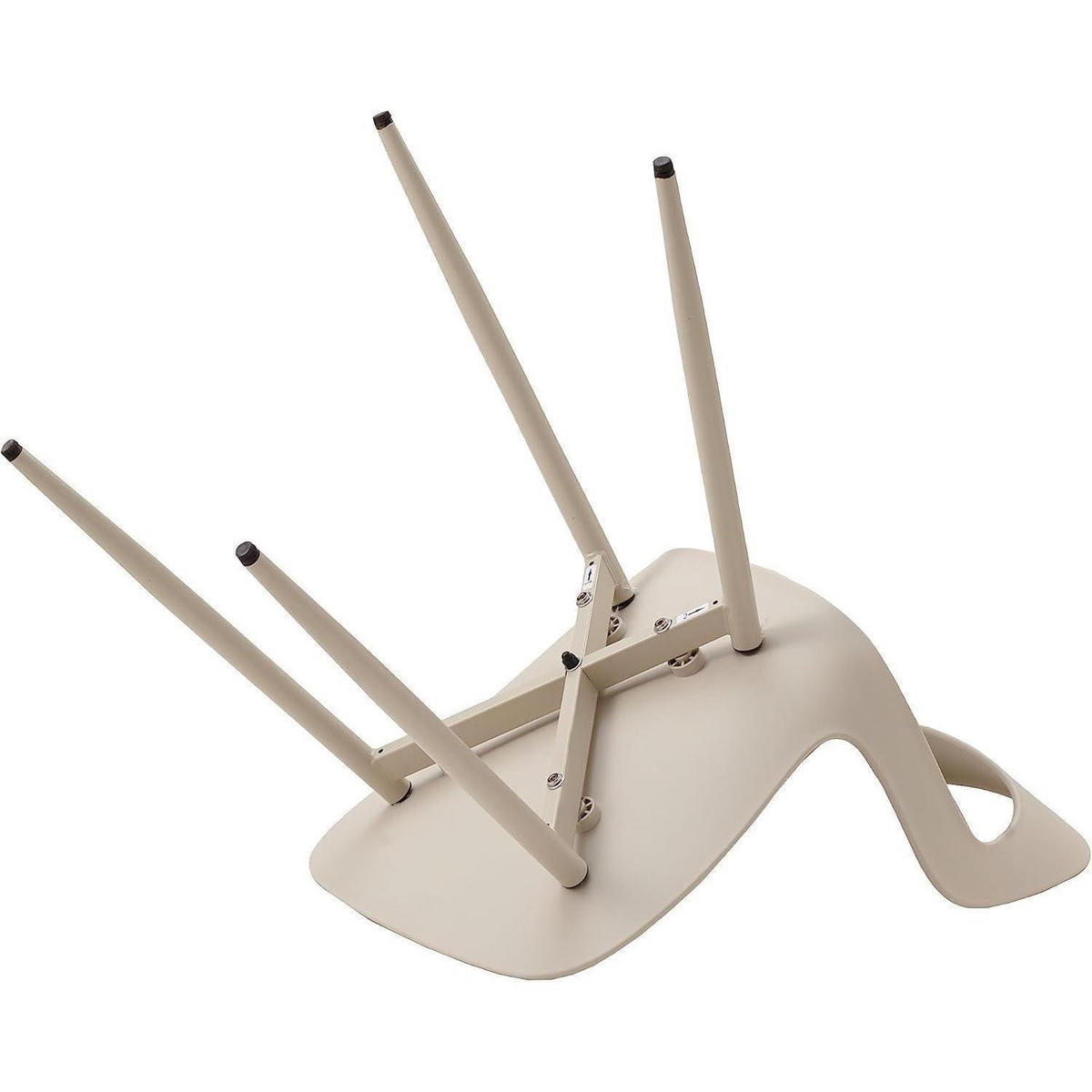 ESSZIMMERSTUHL 4er-Set Beige mit Metallbeinen skandinavischer Stil - Beige, Kunststoff (43/83/43.5cm)