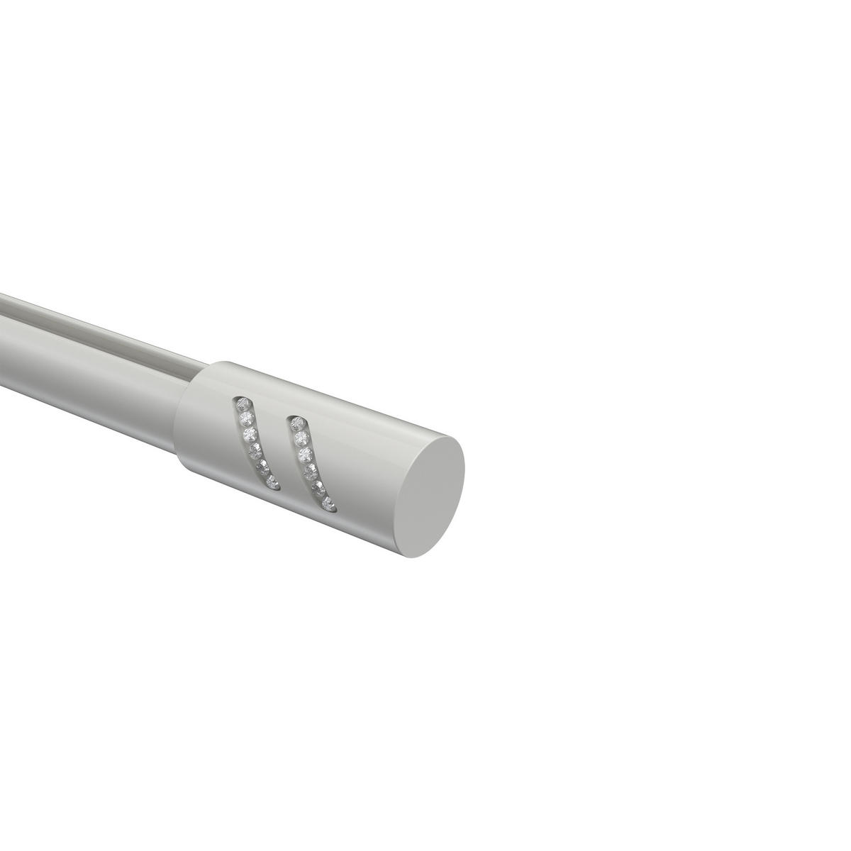 ENDSTÜCKE FÜR GARDINENSTANGEN 20 mm Ø, Zoena Weiß, Packung 2 Stück - Weiß, Metall (5.5/2.5/2.5cm) - INTERDECO