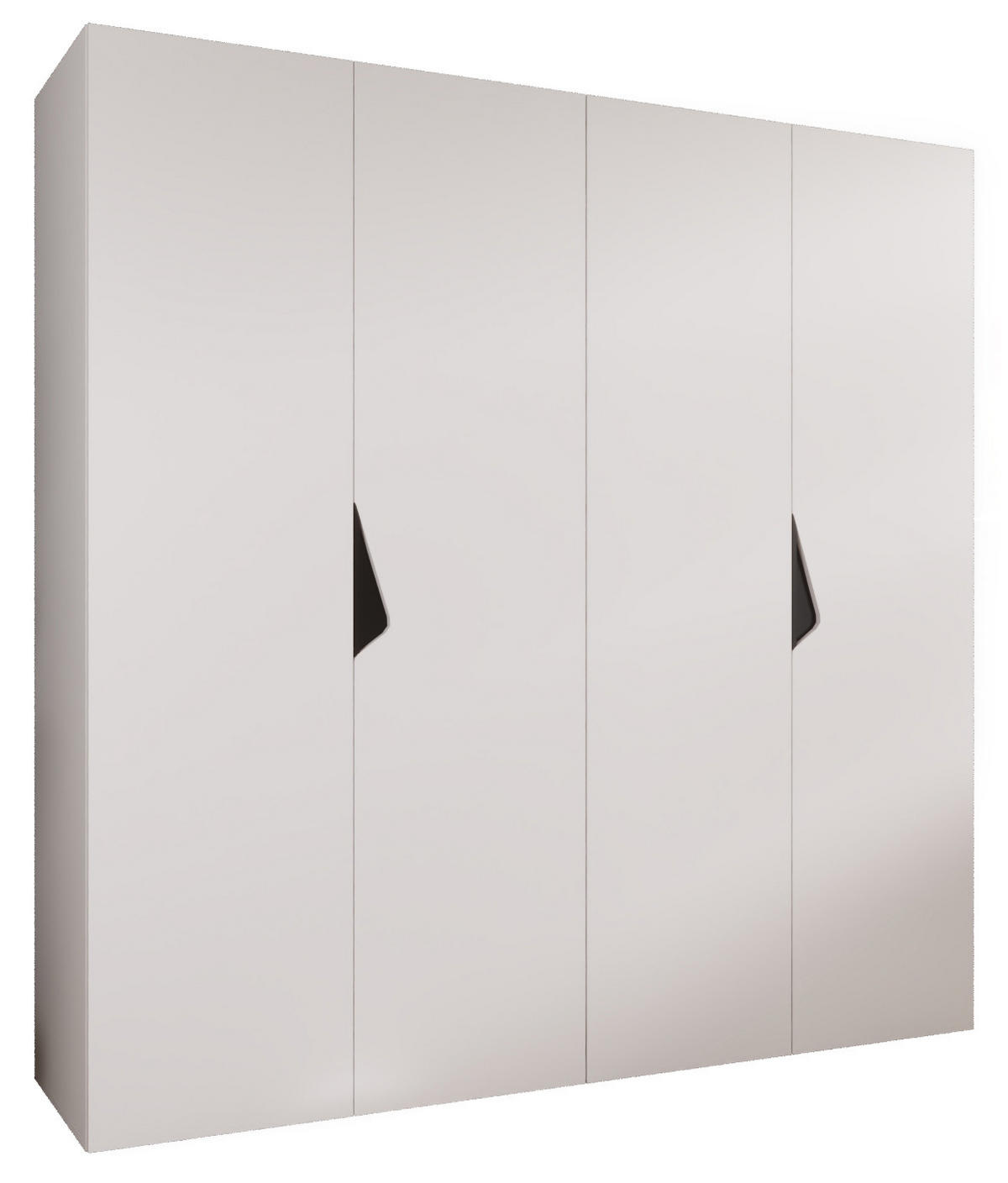 DREHTÜRENSCHRANK 202/200/52 4-türig - Schwarz/Weiß, Holz/Metall (200/202/52cm) - Abiks Möbel