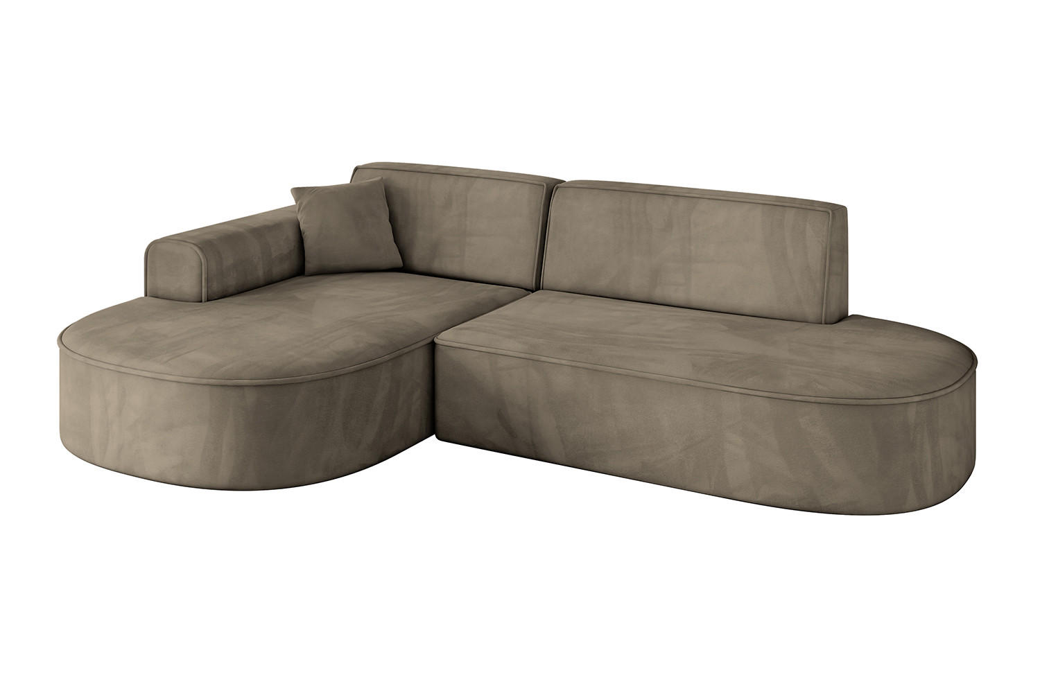 ALTDECOR ROHOVÁ SEDACÍ SOUPRAVA s otomanem vlevo MARI-L1 – 243 x 171 x 79 cm, tmavě hnědá barva velur