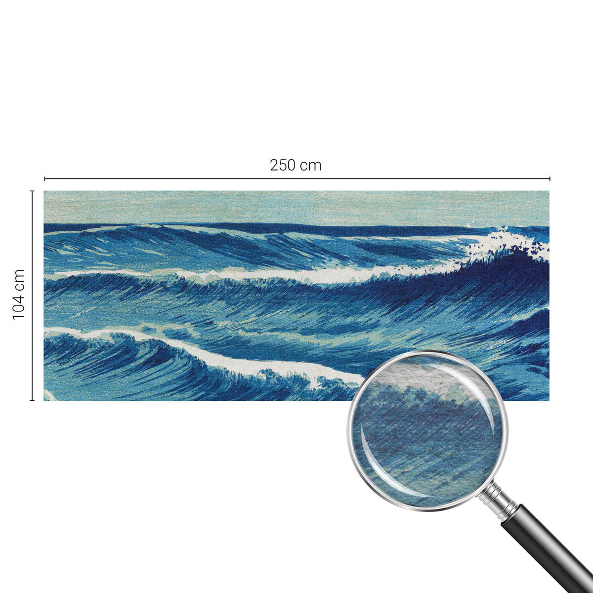 FOTOTAPETE 250x104 cm - Meereswellen - Blau, Textil (250/104cm) - Wallfluent