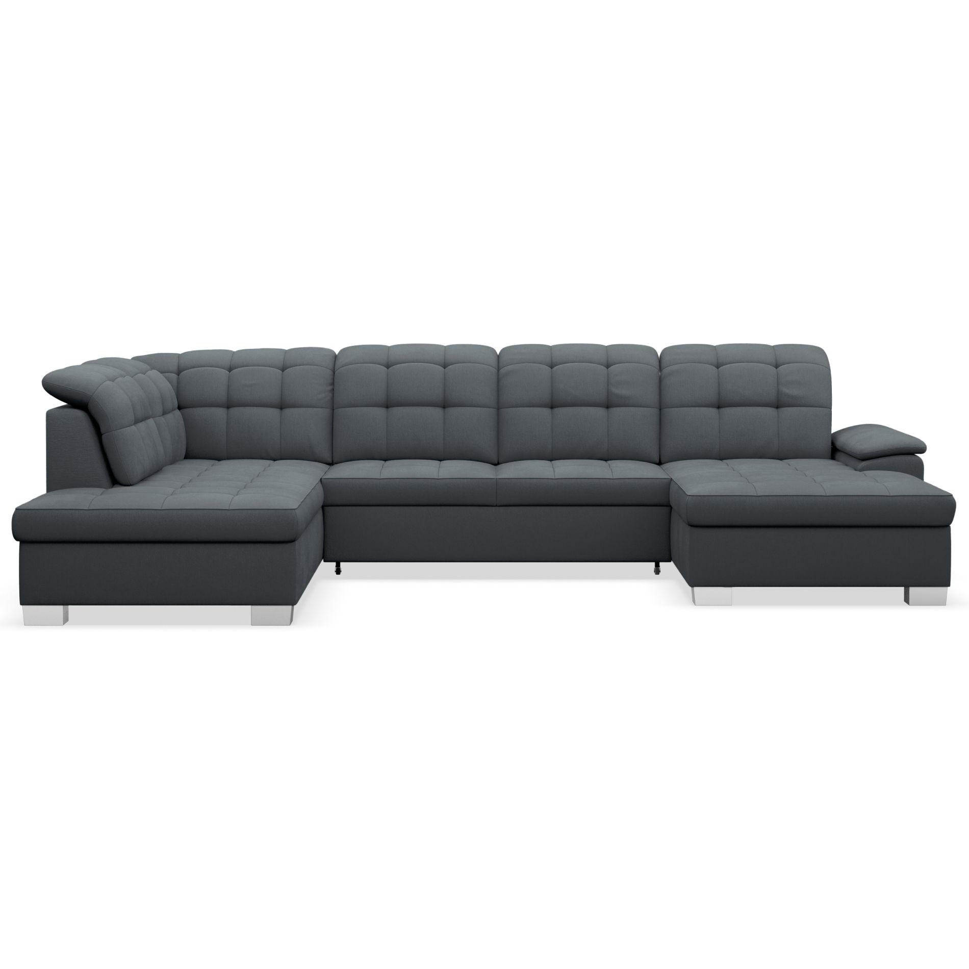 WOHNLANDSCHAFT Jamaal Dunkelgrau rechtsseitig - Dunkelgrau/Schwarz, Textil (330/106/212cm) - Selsey