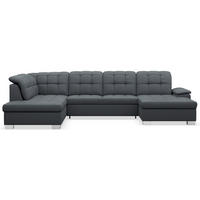 WOHNLANDSCHAFT Jamaal Dunkelgrau rechtsseitig - Dunkelgrau/Schwarz, Textil (330/106/212cm) - Selsey