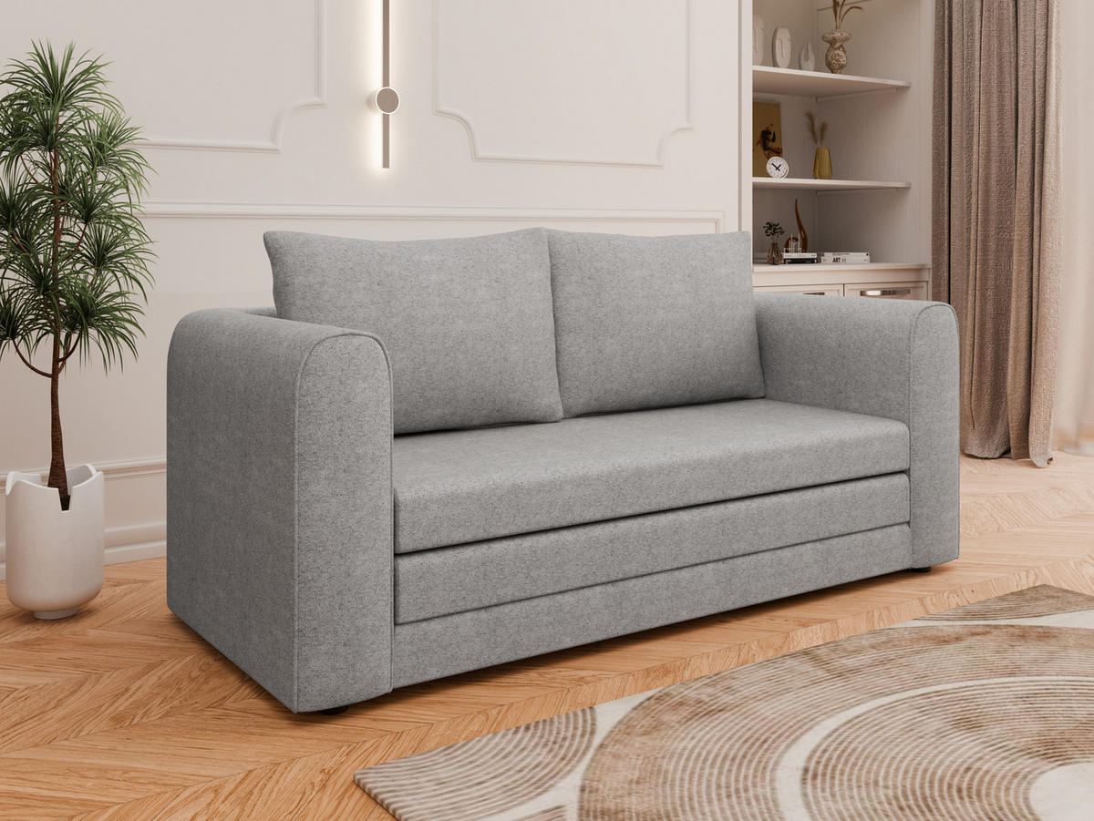 SCHLAFSOFA Arelis Schlafsofa mit Bettfunktion, grau - Grau, Holz (160/78/69cm) - Panda Möbel